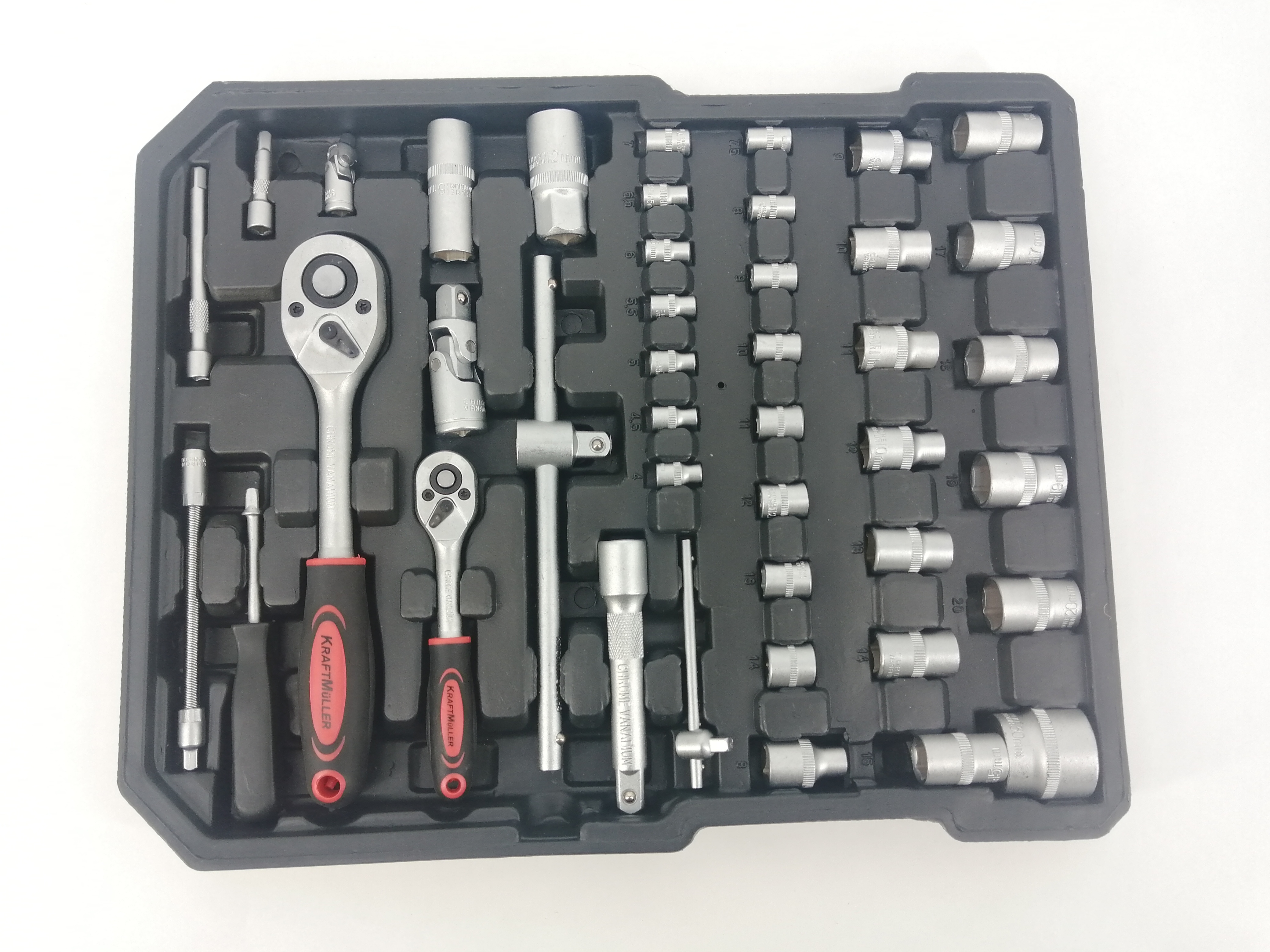 Ensemble d'outils KraftMüller KM-500 Outils, Tournevis, Clé, Pince, Lame,  Douille, Marteau, BTR, en Acier chrome-vanadium