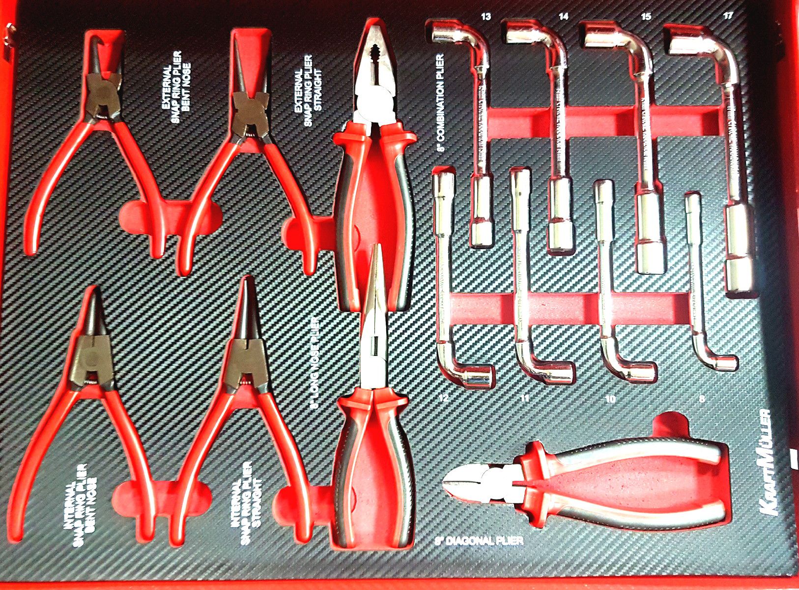 Servante d'atelier Kraft Muller KM 7/9 dont Outils inclus - 8 tiroirs & 1  porte - Type chariot - Équipement moto